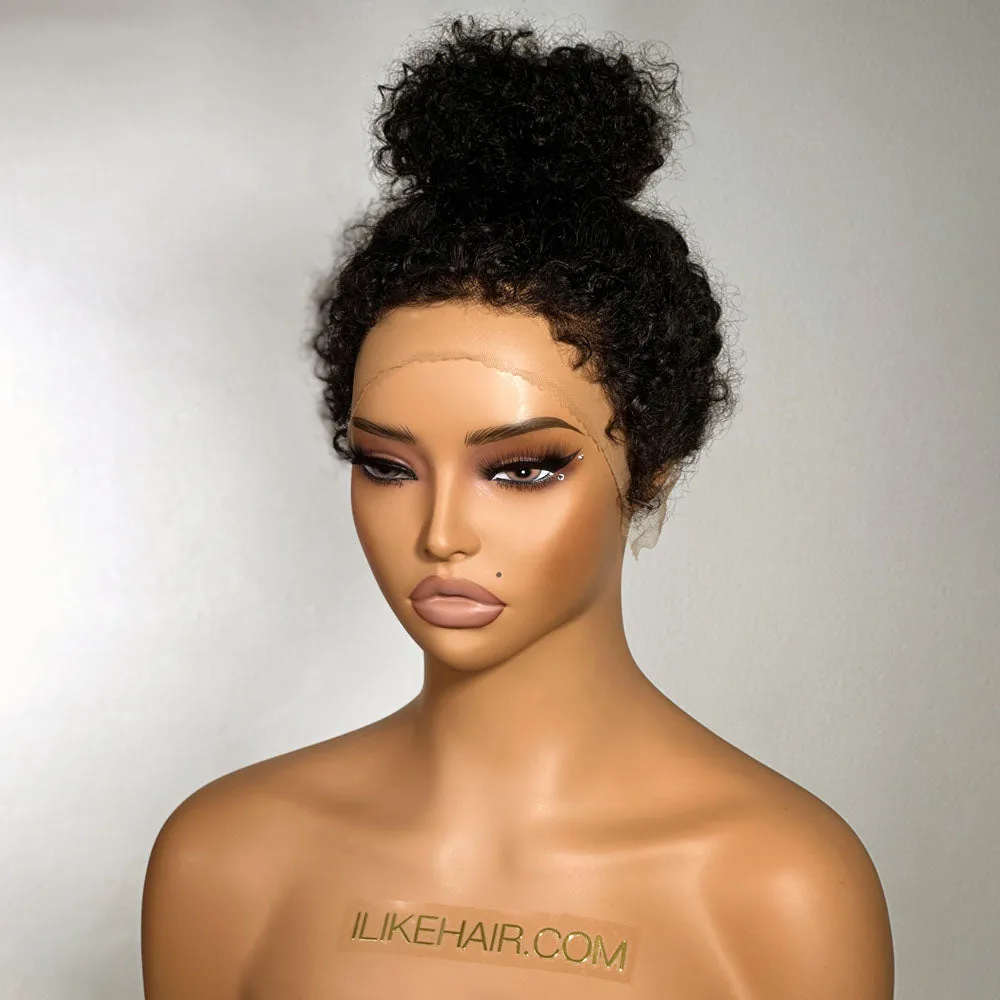 Ventilated Realistic Curly Edges 13x4 Lace Frontal Wig