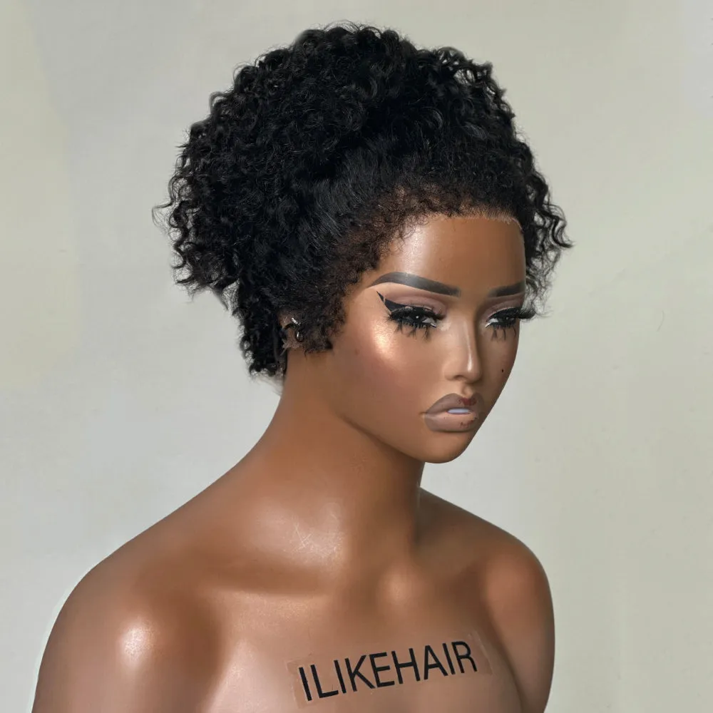 Ventilated Realistic Curly Edges 13x4 Lace Frontal Wig