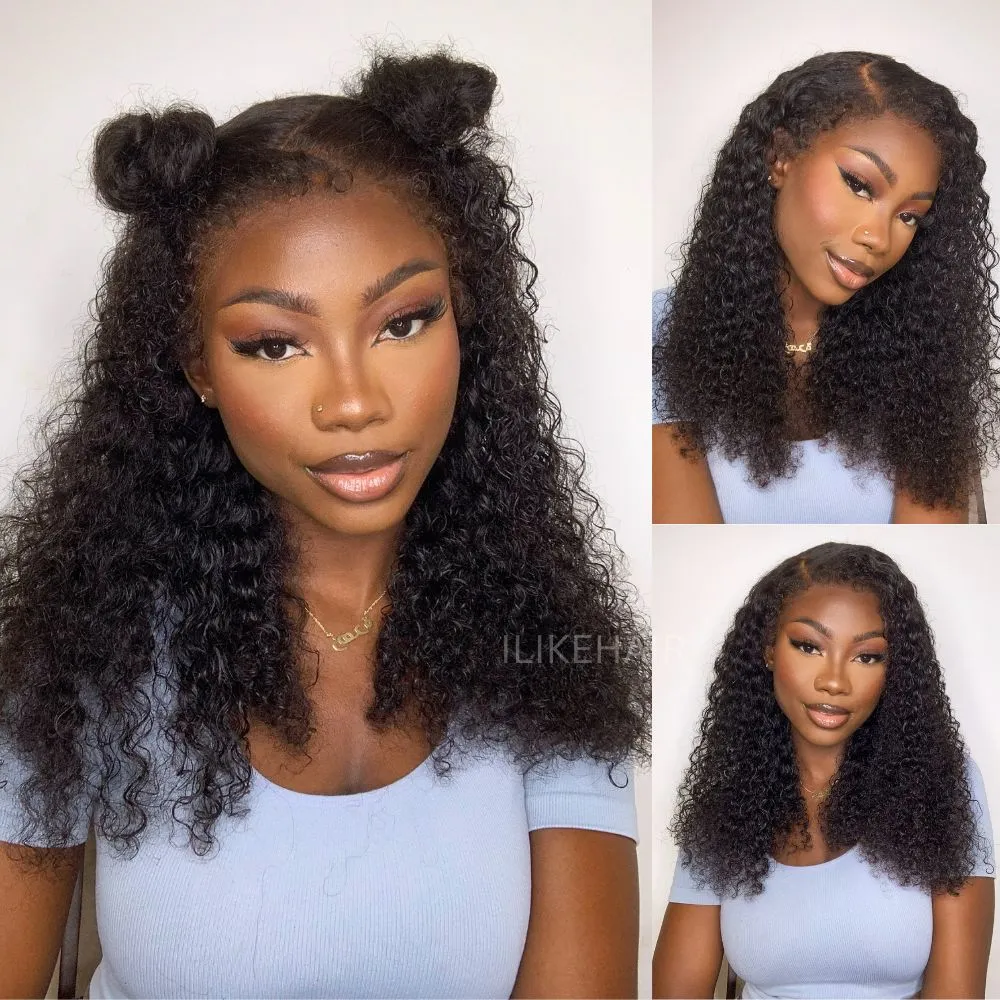 Ventilated Realistic Curly Edges 13x4 Lace Frontal Wig