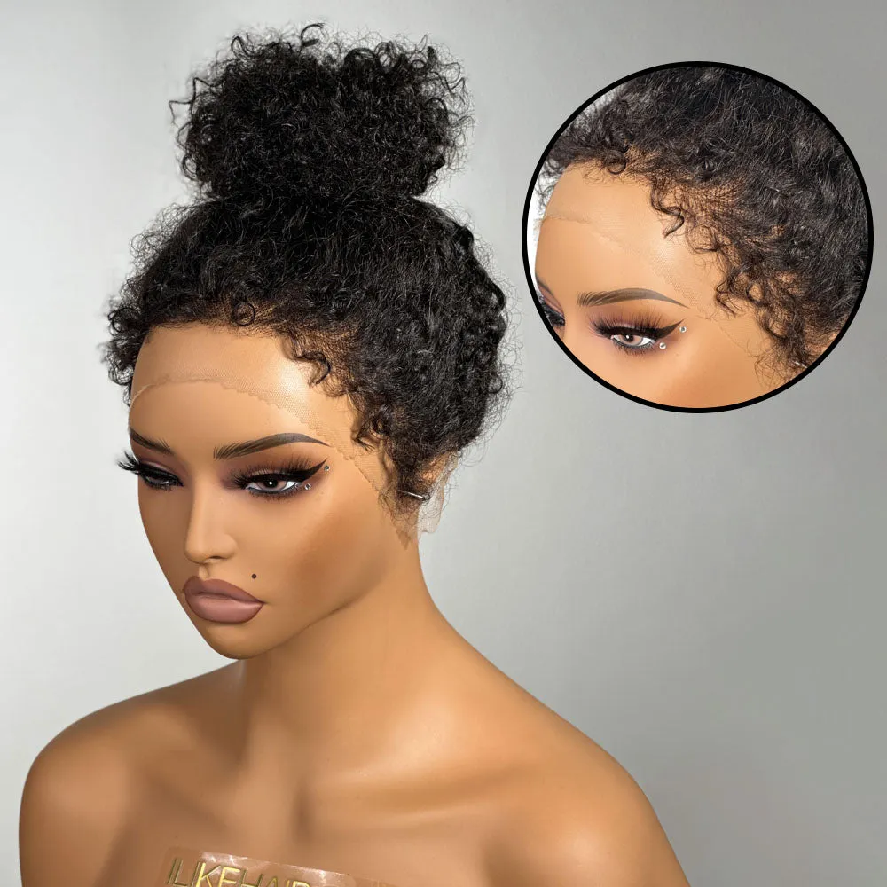 Ventilated Realistic Curly Edges 13x4 Lace Frontal Wig