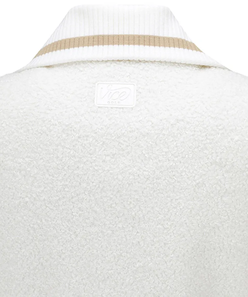 Vice Golf Atelier Women's Boa Fleece Hi-Neck Padded Vest - Beige