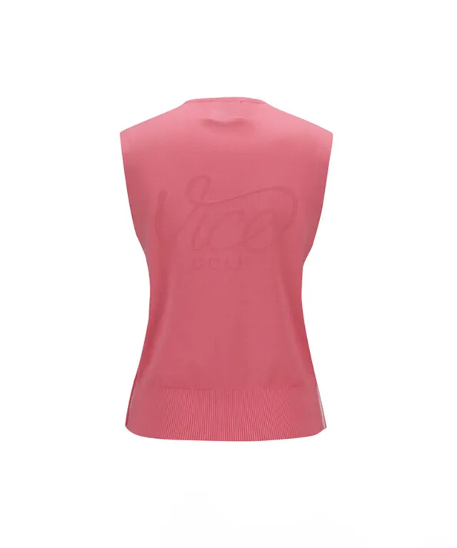 Vice Golf Atelier Women's V-Neck Sweater Vest - Dark/Pink
