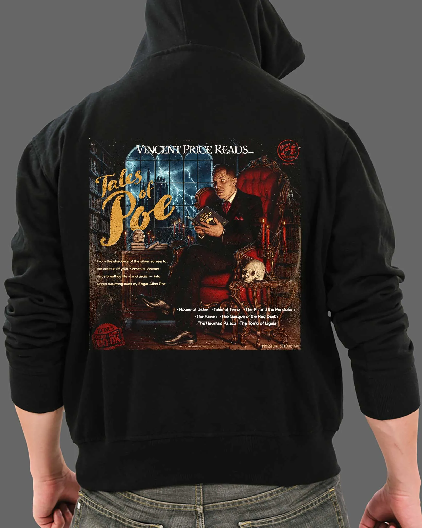 Vincent Price Reads... Tales of Poe - Zippered Hoodie