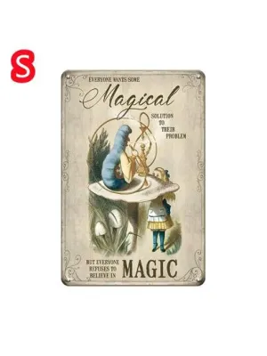 Vintage Alice Wonderland - Retro Inspired AI Created Art Decor Funny Quote Rustic Style Sign 8x12 New Made In America To Order Custom Decor