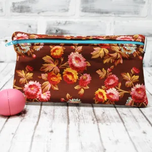 Vintage Brown Floral Standard Size Personalized Reusable Food Bag