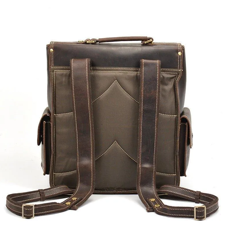 Vintage Leather Backpack Men for Work