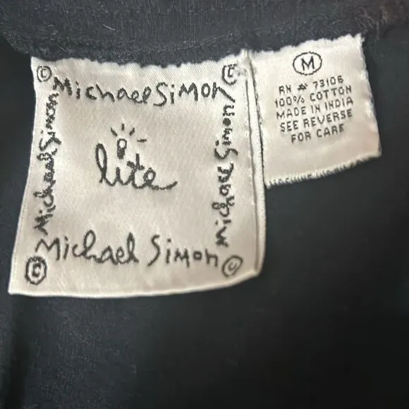 VINTAGE MICHAEL SIMONE LITE EMBROIDERED BEACH THEME CARDIGAN