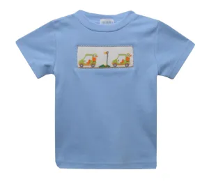 Vive La Fete Blue Knit Golf Cart Smocked Tee