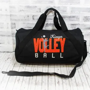 Volleyball Orange Personalized Duffle or Tote Bag