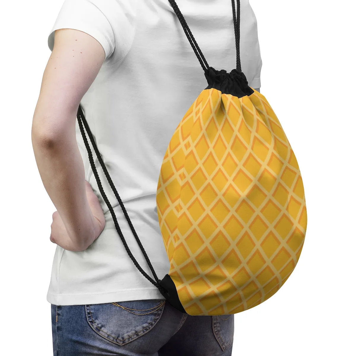 Waffle Drawstring Bag