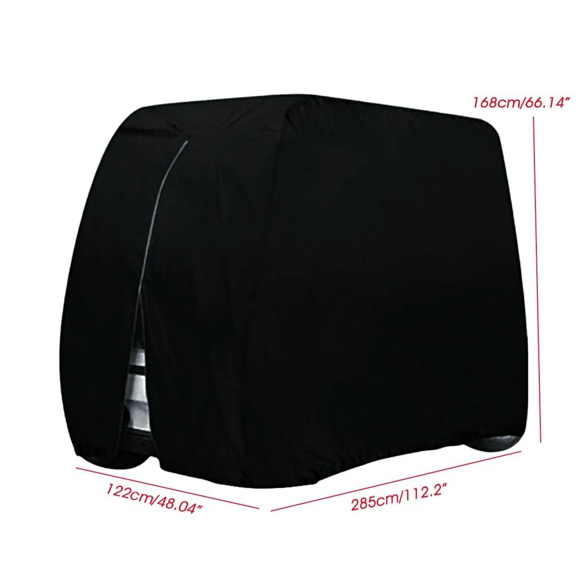 Waterproof Golf Cart Cover - 275 X 122 X 168 Cm - Black