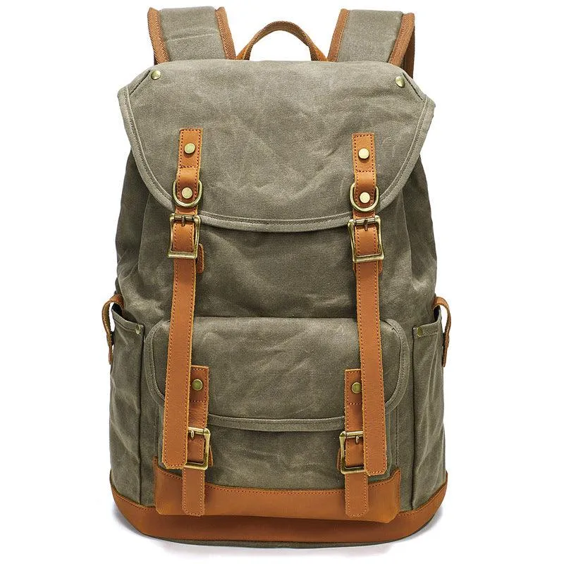 Waxed Canvas Backpack Waterproof for Outdoor