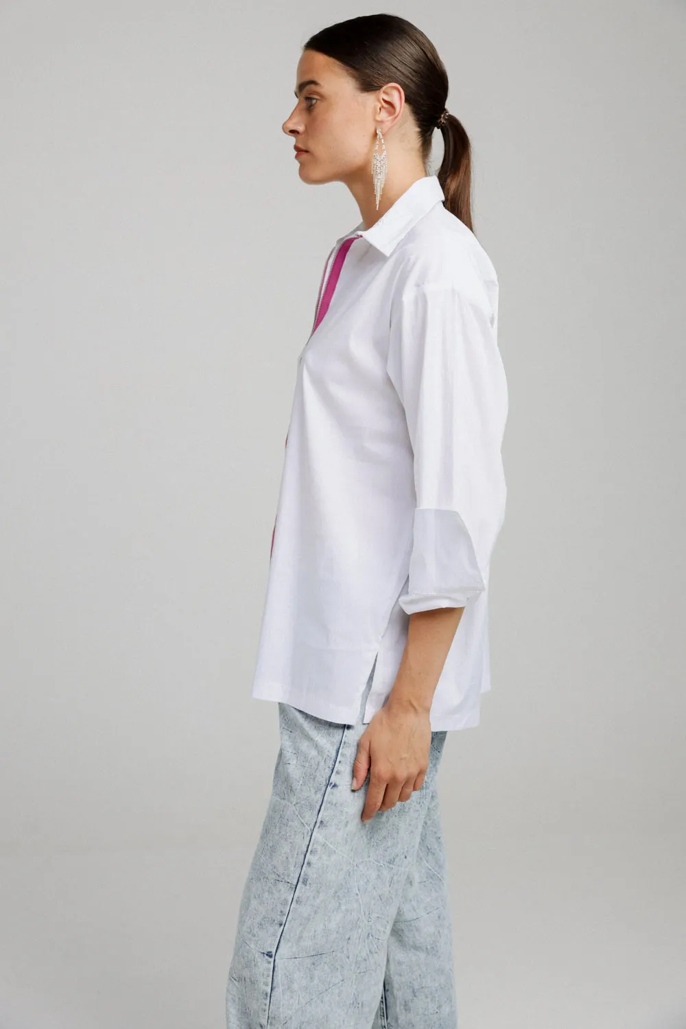 White Zippered Shirt
