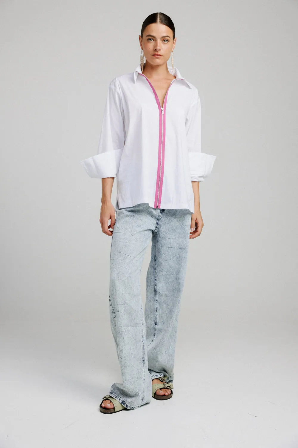 White Zippered Shirt