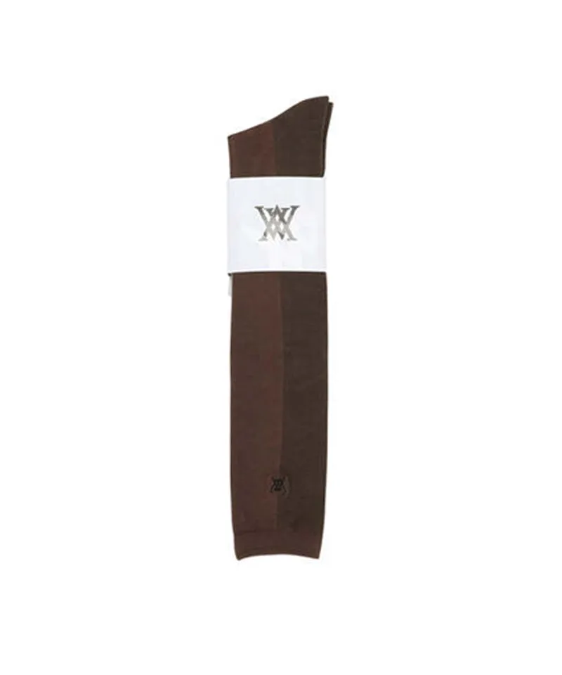 Women's Color Block Over Knee Socks - D/Brown
