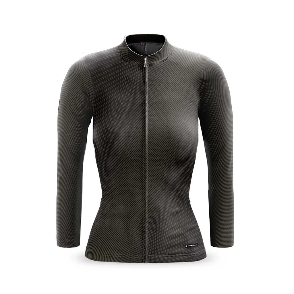 Women's Motion Long Sleeve Flyweight Jersey (Black)