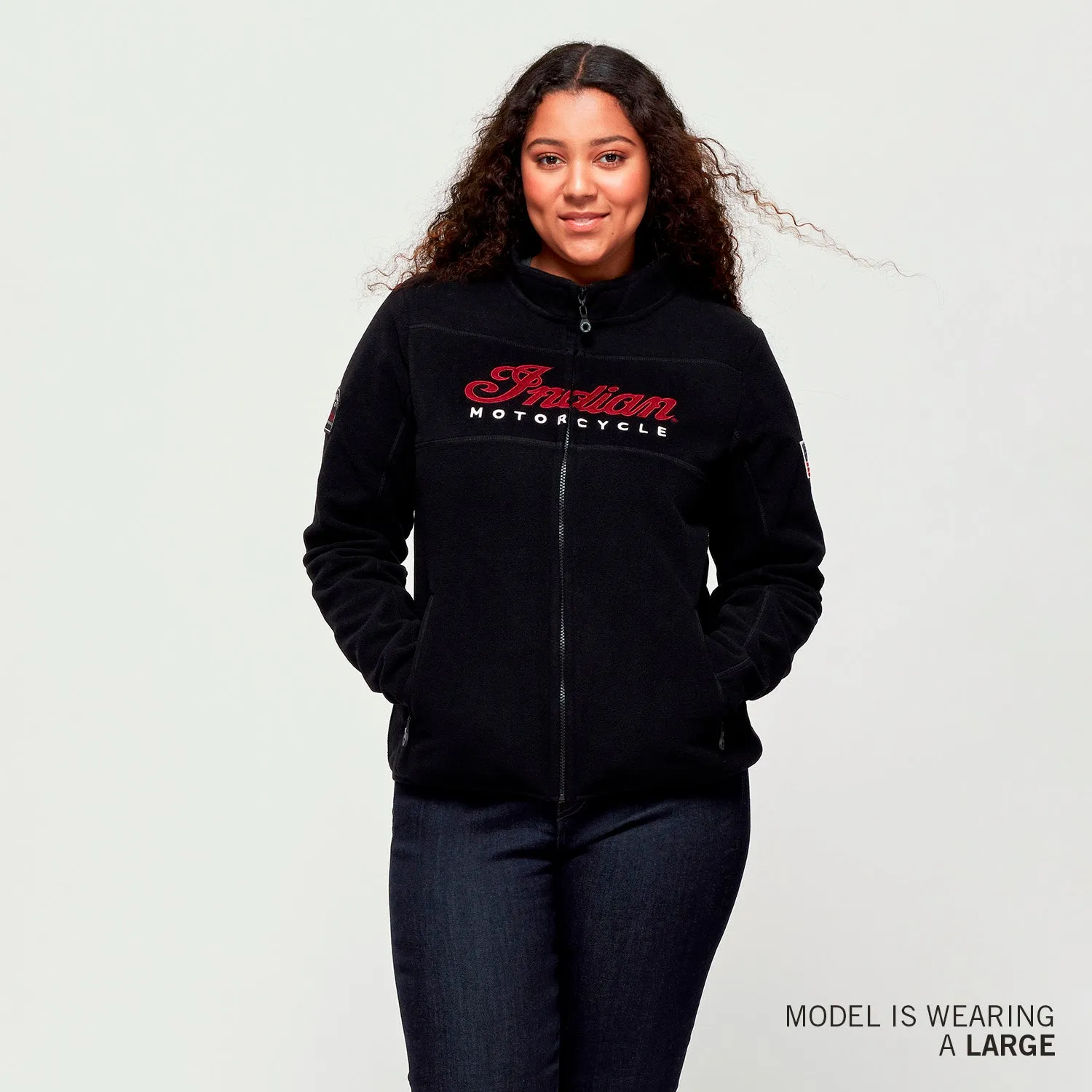 Women's Zip Thru Fleece, Black