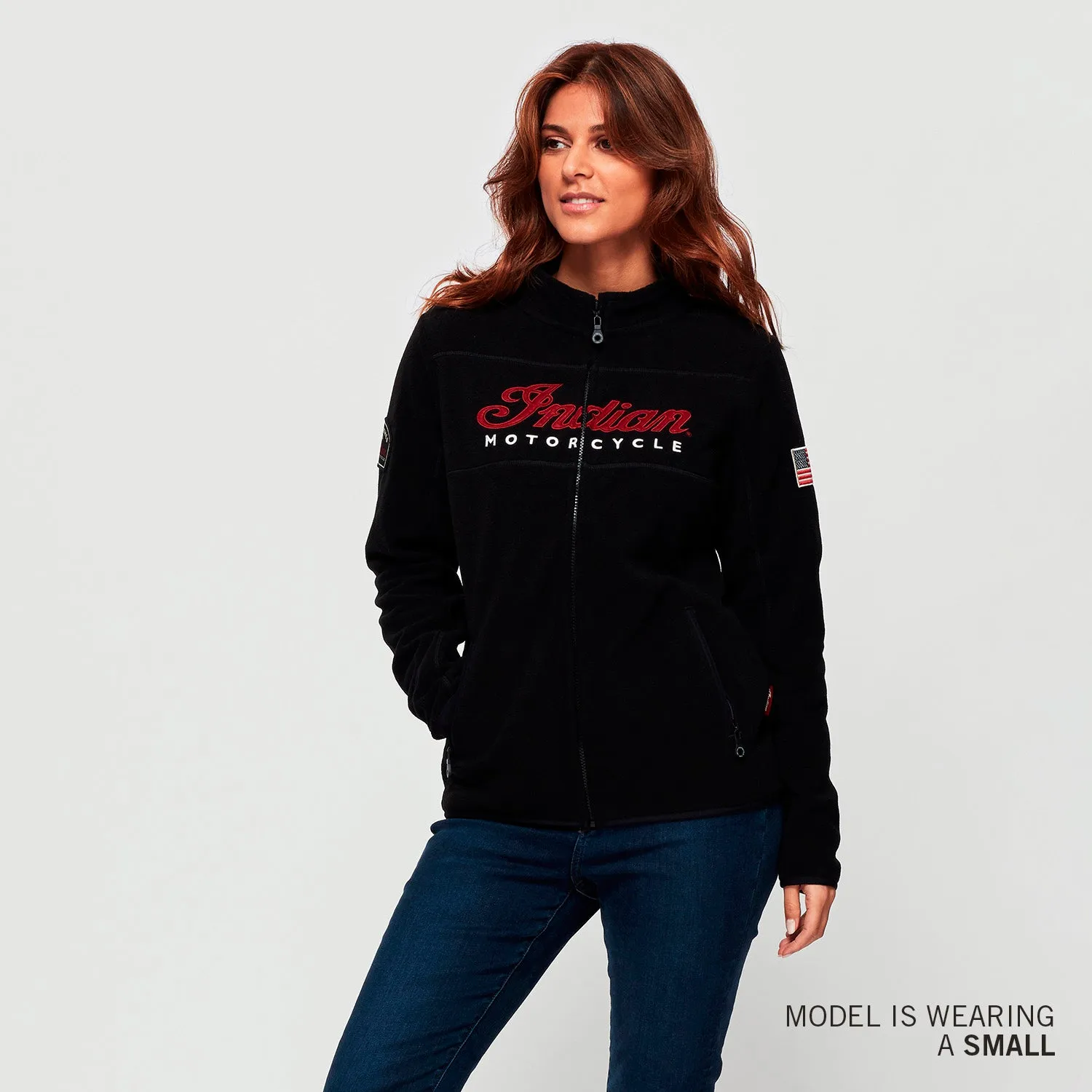 Women's Zip Thru Fleece, Black