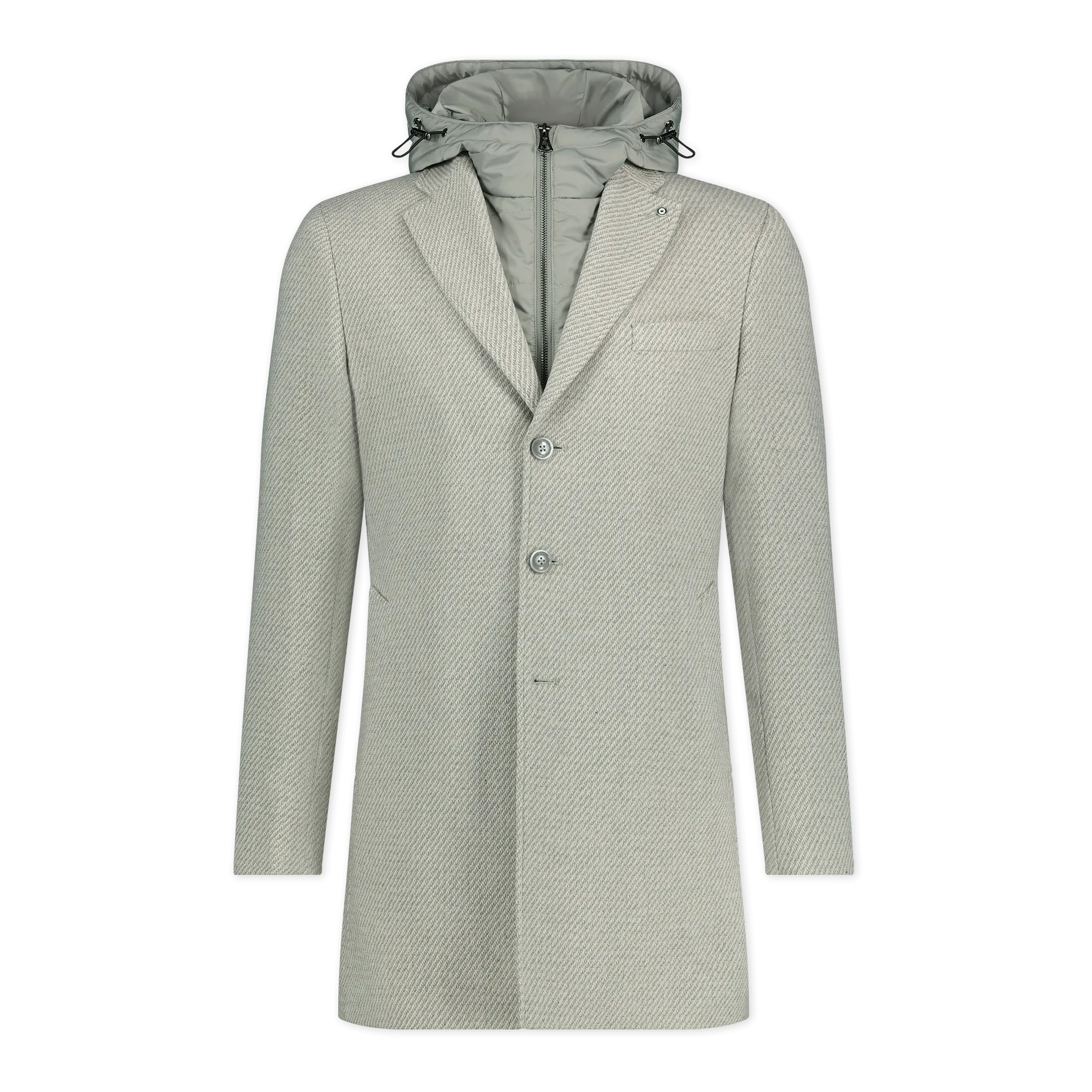 WOOL OVER COAT WITH REMOVABLE INLAY (GREY) - BLUE INDUSTRY