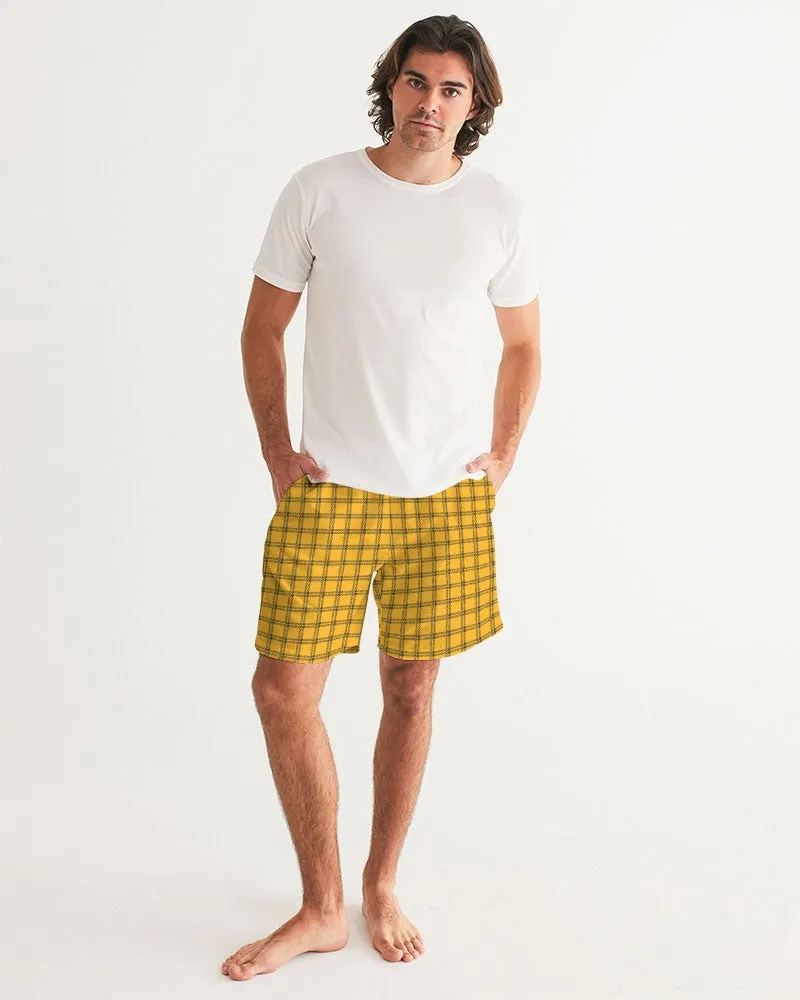 Yellow Plaid Masculine Swim Trunk