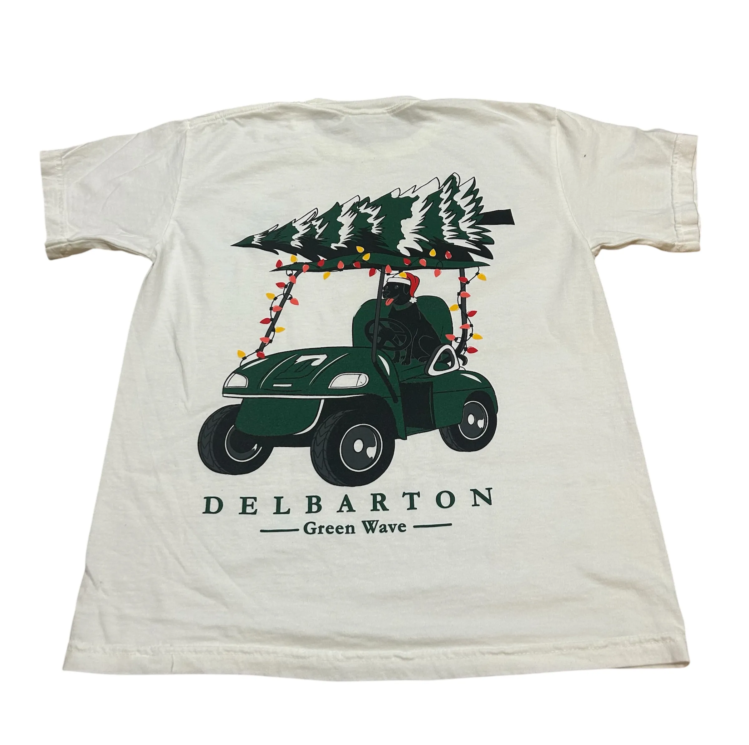YOUTH - Ben Golf Cart Christmas Tee - White