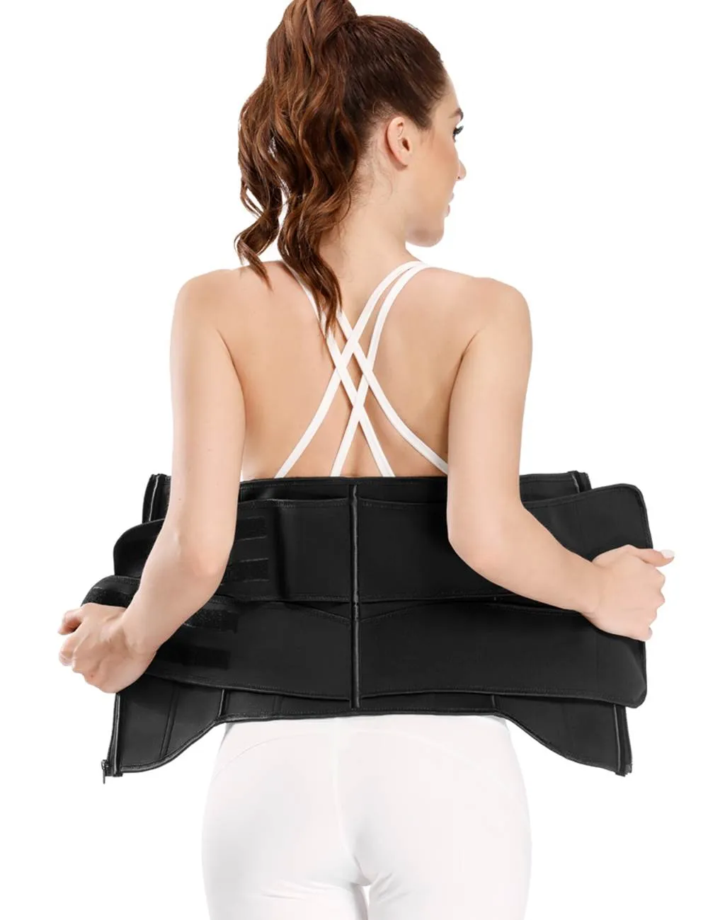 Zippered Egypt Double Belt 9 Steel Bones Neoprene Fitness Waist Trainer