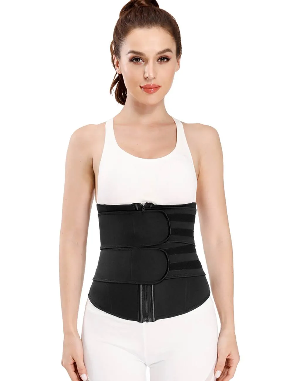 Zippered Egypt Double Belt 9 Steel Bones Neoprene Fitness Waist Trainer