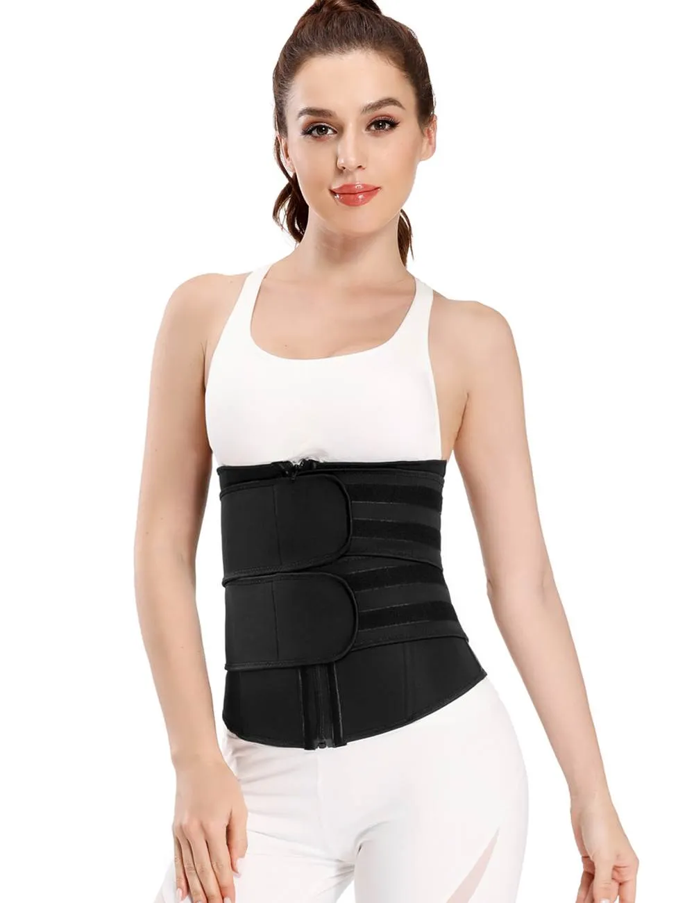 Zippered Egypt Double Belt 9 Steel Bones Neoprene Fitness Waist Trainer