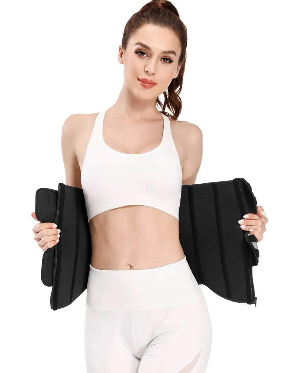 Zippered Egypt Double Belt 9 Steel Bones Neoprene Fitness Waist Trainer
