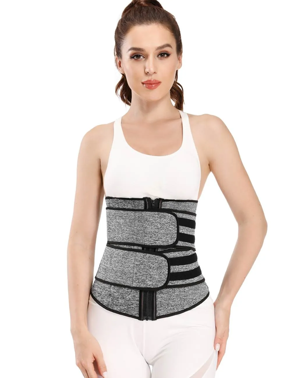 Zippered Egypt Double Belt 9 Steel Bones Neoprene Fitness Waist Trainer