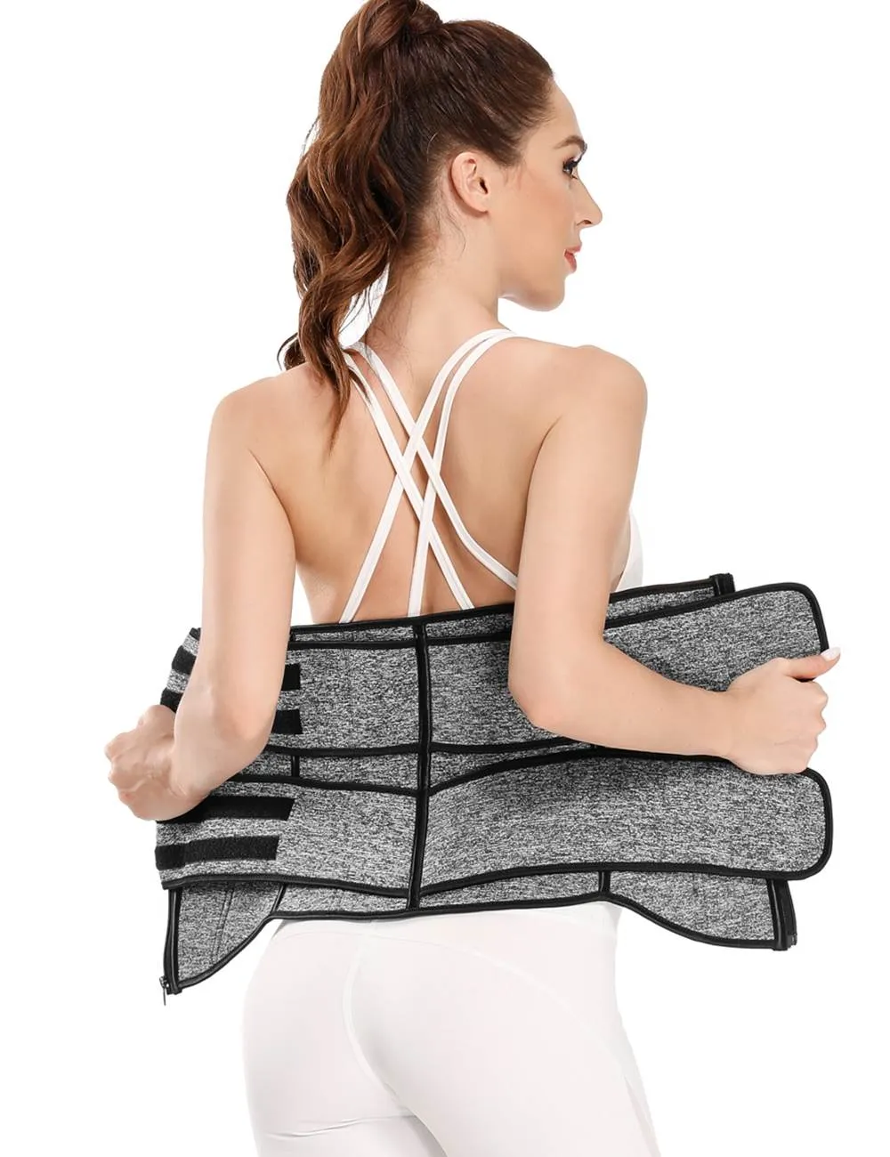 Zippered Egypt Double Belt 9 Steel Bones Neoprene Fitness Waist Trainer