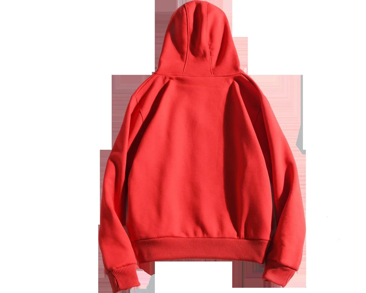 Zippered Long-Sleeved Sweater With Hood And 2 Pockets