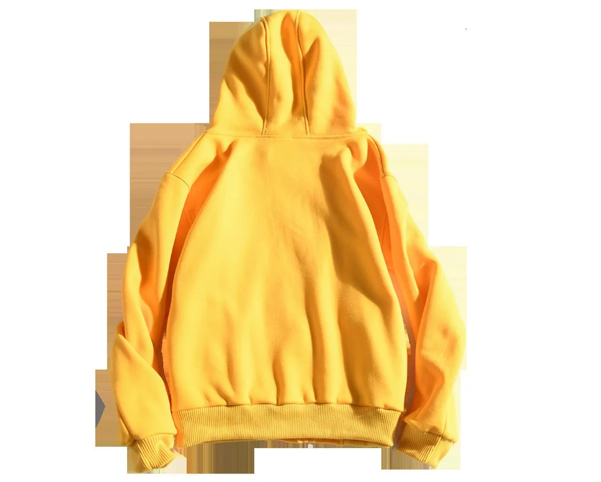 Zippered Long-Sleeved Sweater With Hood And 2 Pockets