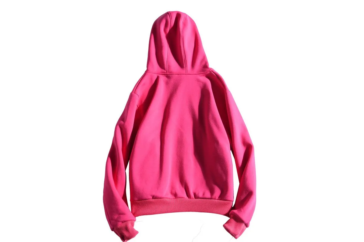 Zippered Long-Sleeved Sweater With Hood And 2 Pockets