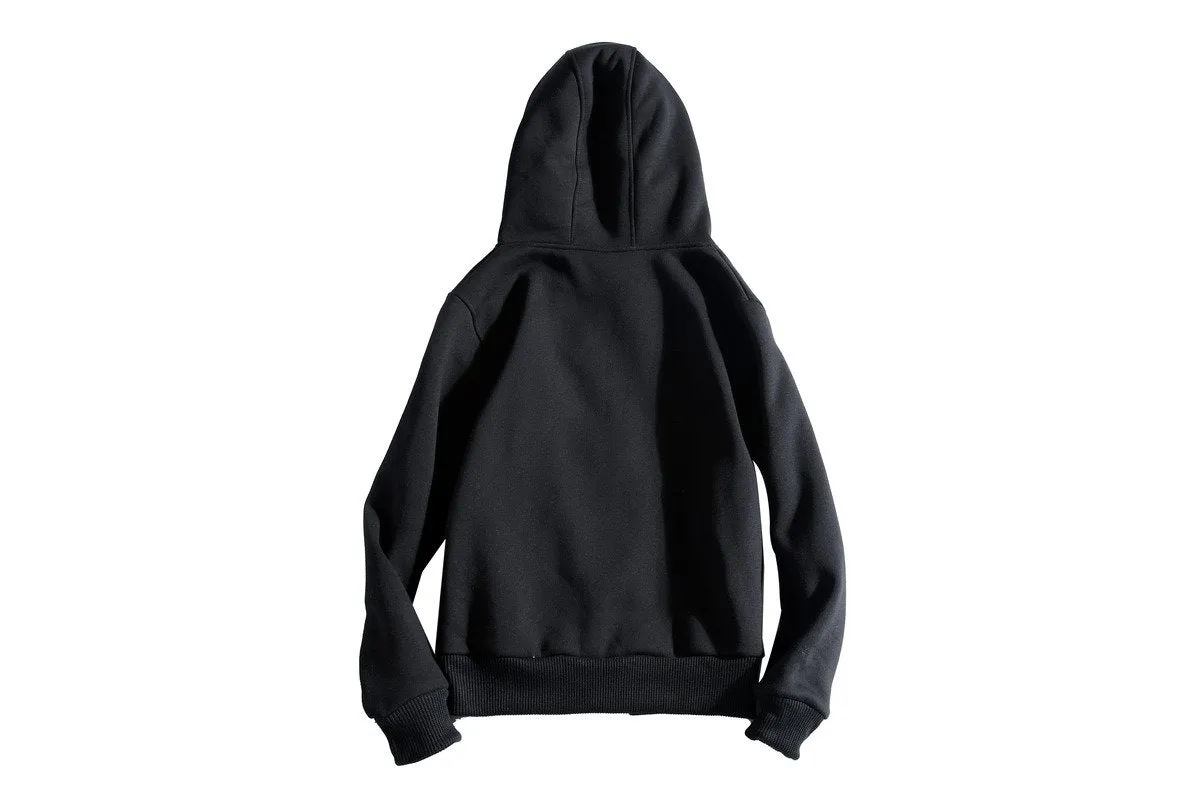 Zippered Long-Sleeved Sweater With Hood And 2 Pockets